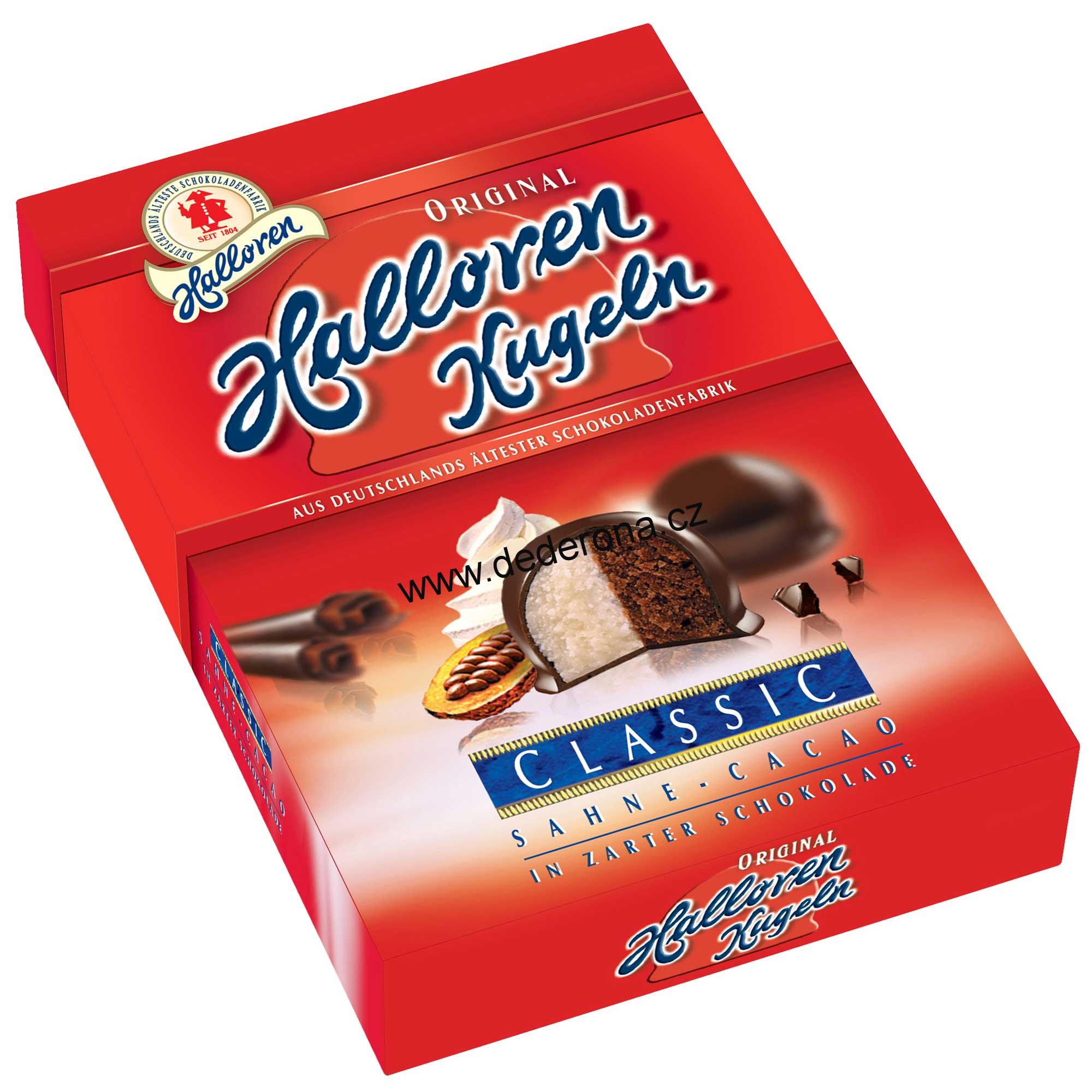 Halloren - Čokoládové kuličky SMETANA/KAKAO 12ks - Německo!
