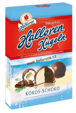 Halloren-Čokoládové kuličky KOKOS/ČOKOLÁDA 12ks-Německo!