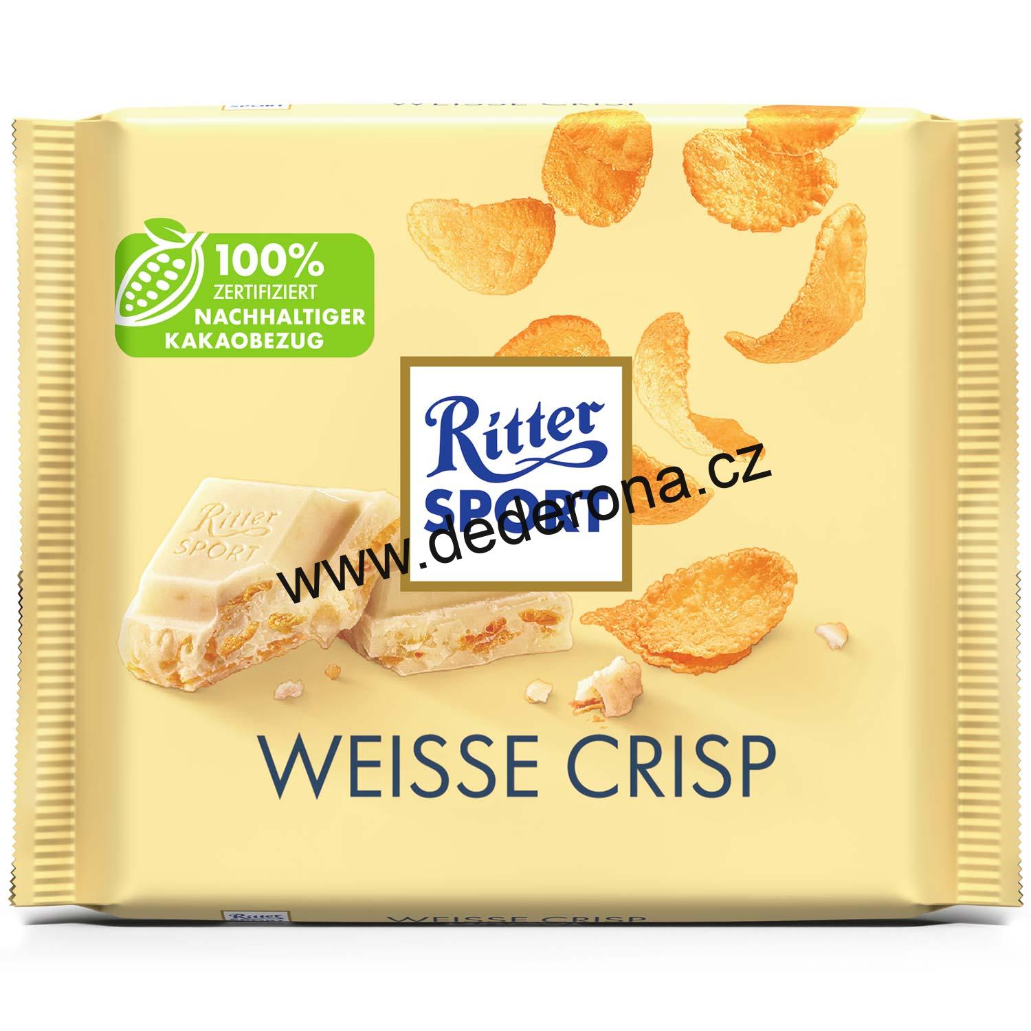 Ritter Sport - BÍLÁ čokoláda s KŘUPINKAMI 100g - Německo!
