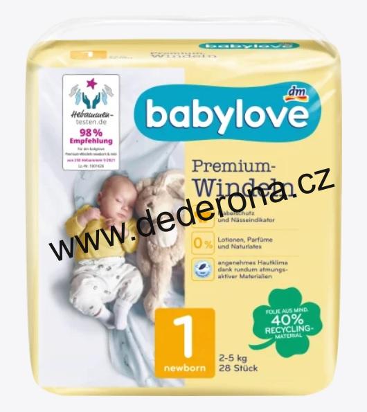 BABYLOVE - Dětské PLENKY vel. 1, 2-5kg 28ks - Německo!