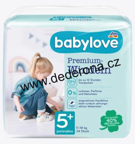 BABYLOVE - Dětské PLENKY vel. 5+, 11-18kg 34ks - Německo!