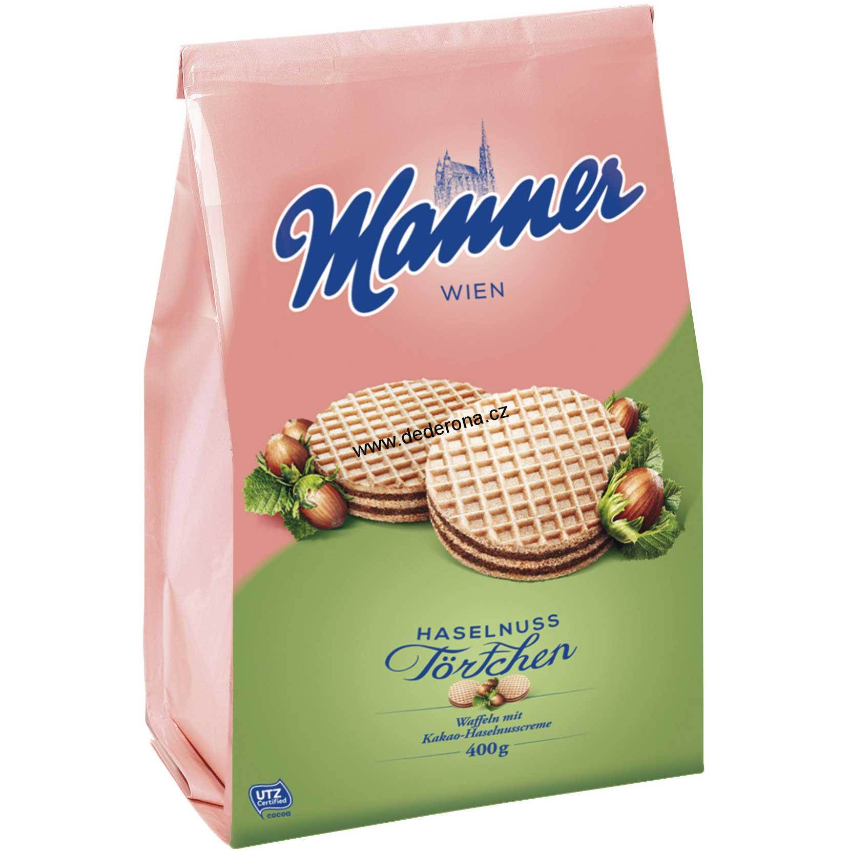 Manner - LÍSKOOŘÍŠKOVÉ DORTÍČKY 400g - Německo!
