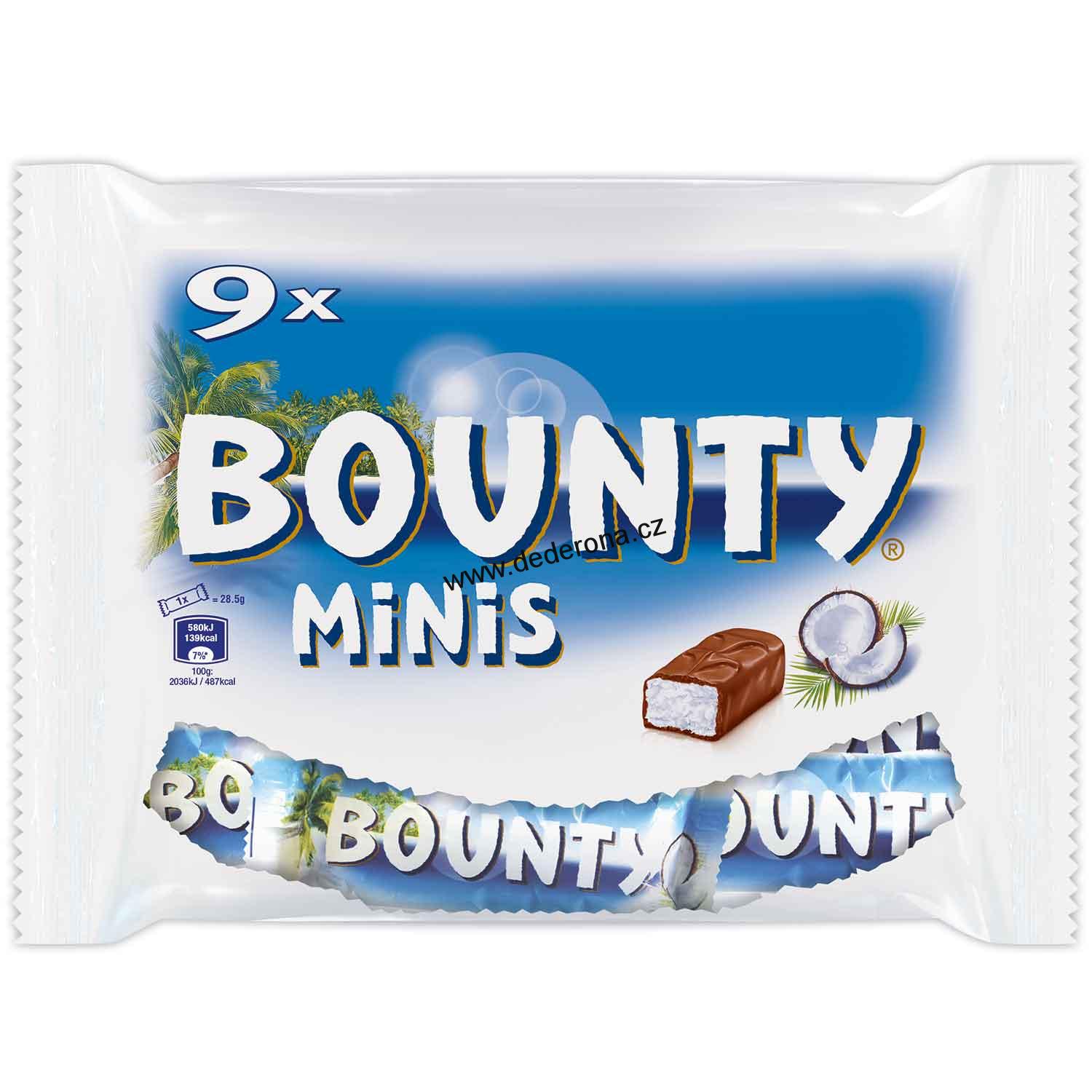 BOUNTY - Čokoládové MINI tyčinky 9ks, 275g - Německo!