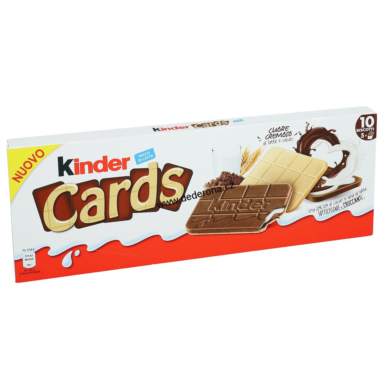 Kinder - CARDS Sušenky s čokoládou 5x2ks - Německo!