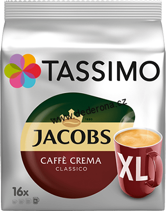 TASSIMO - JACOBS Caffè Crema Classico XL KAPSLE 16ks - Německo!
