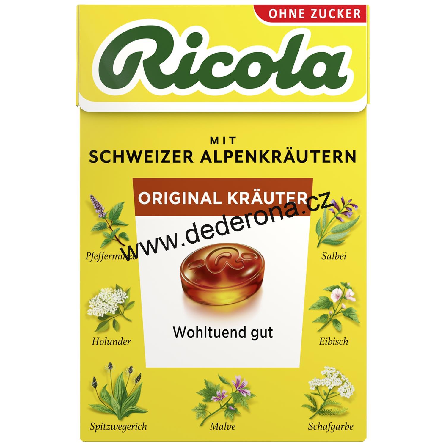 Ricola - Bylinné bonbóny ORIGINÁL 50g - Německo!