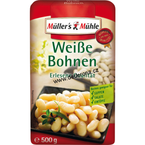 Müller´s Mühle - BÍLÉ FAZOLE 500g - Německo!