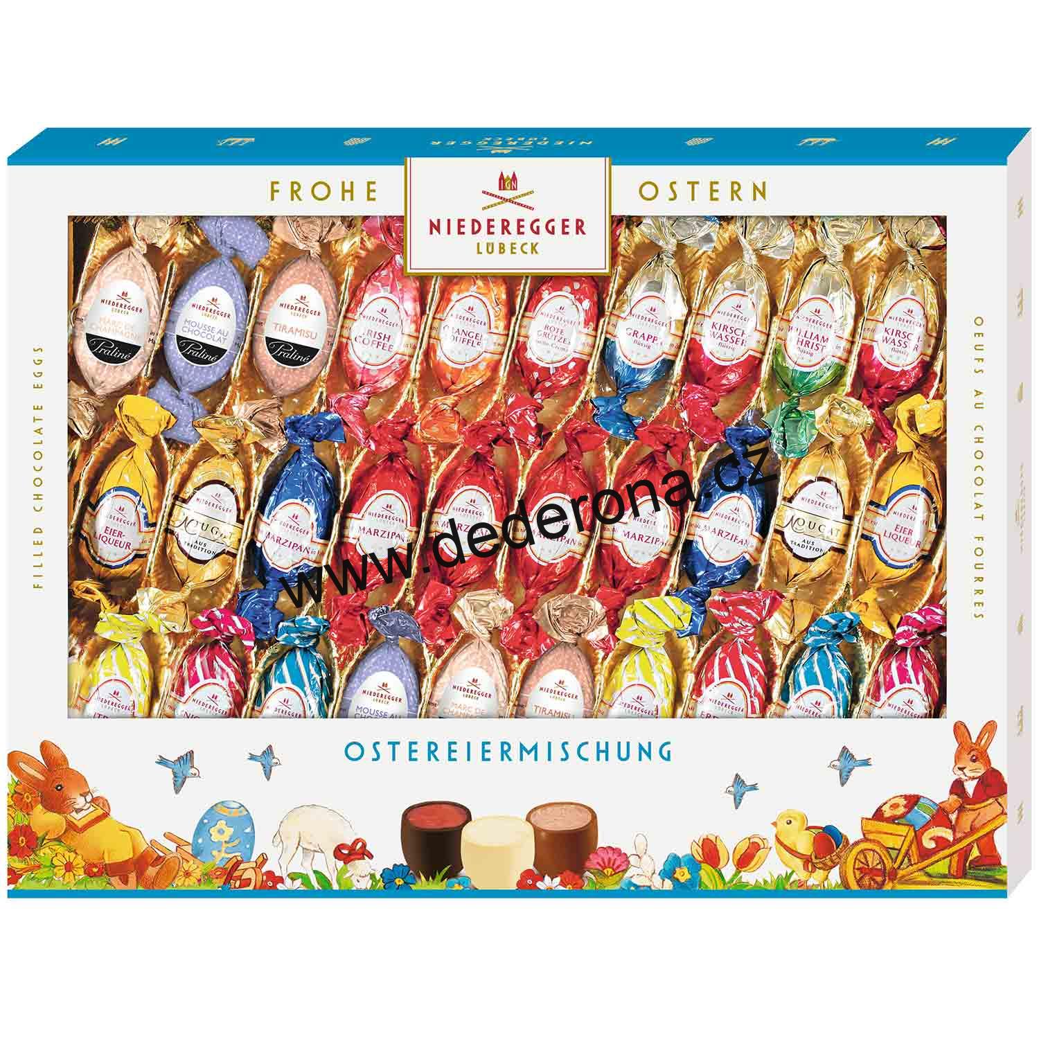 Niederegger - VELIKONOČNÍ PLNĚNÁ VAJÍČKA MIX 500g - Německo!