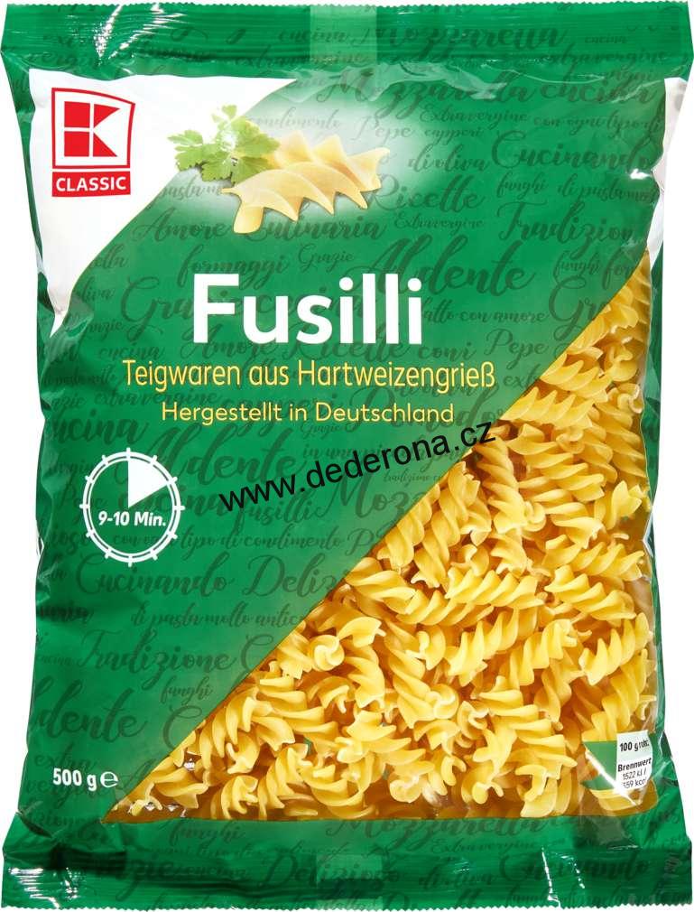 K-Classic - FUSILLI těstoviny BEZVAJEČNÉ 500g - Německo!