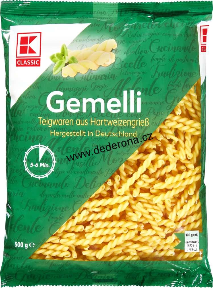 K-Classic - GEMELLI těstoviny BEZVAJEČNÉ 500g - Německo!