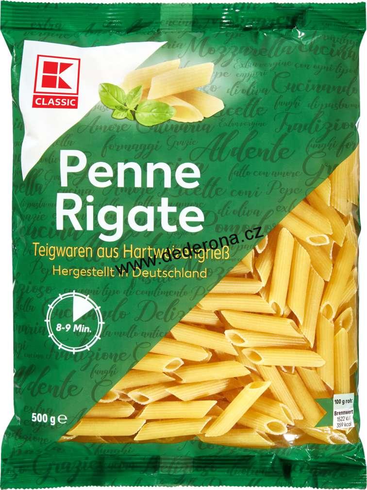 K-Classic - PENNE RIGATE těstoviny BEZVAJEČNÉ 500g - Německo!