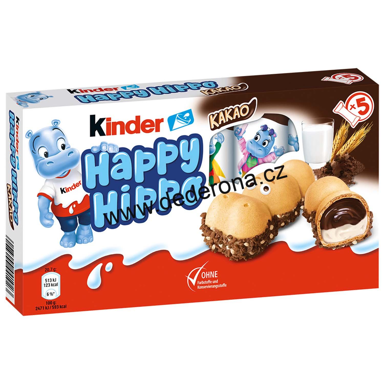 Kinder - Happy Hippo Kakao 5ks/bal. - Německo!
