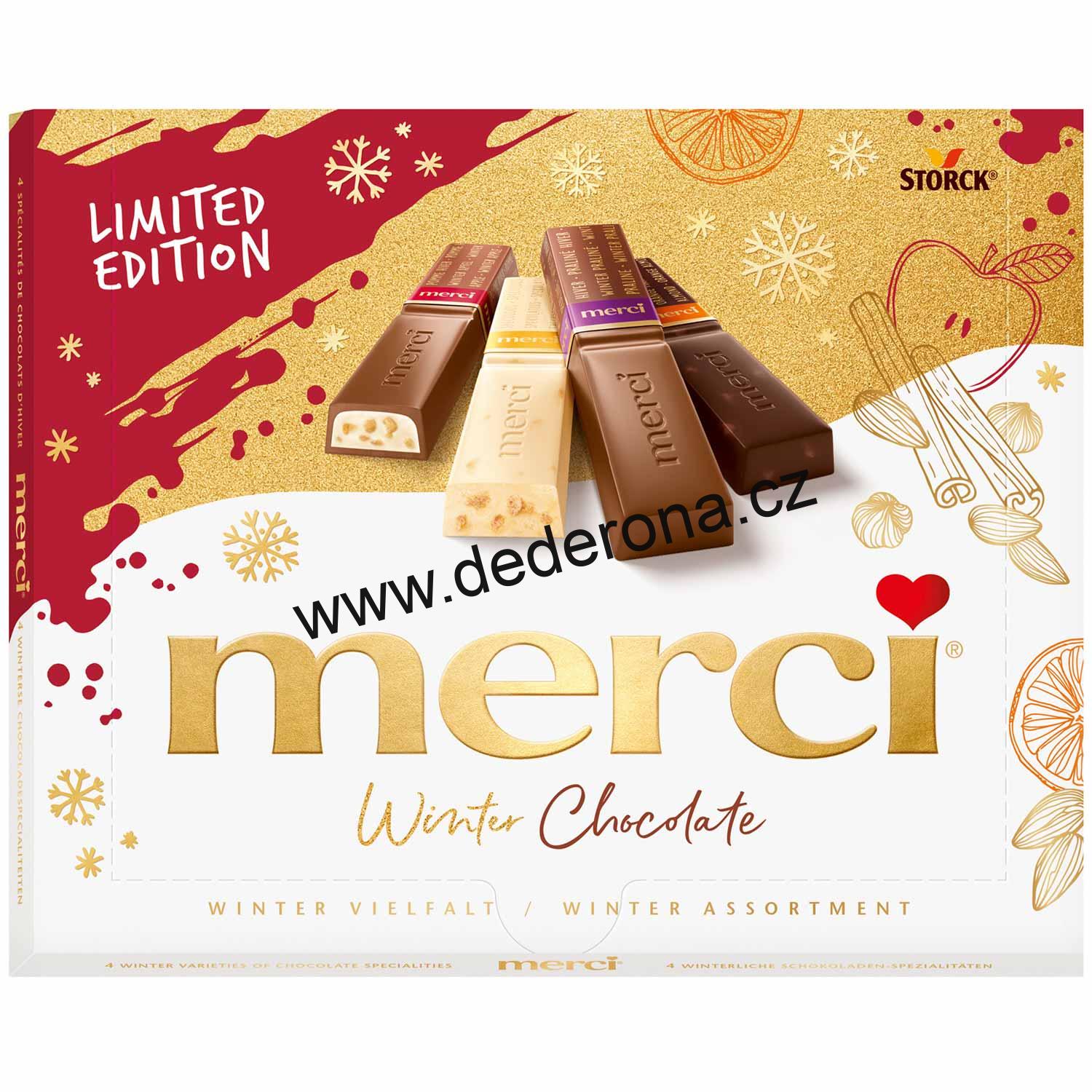 Merci - Čokoládové tyčinky WINTER Chocolate 250g - Německo!