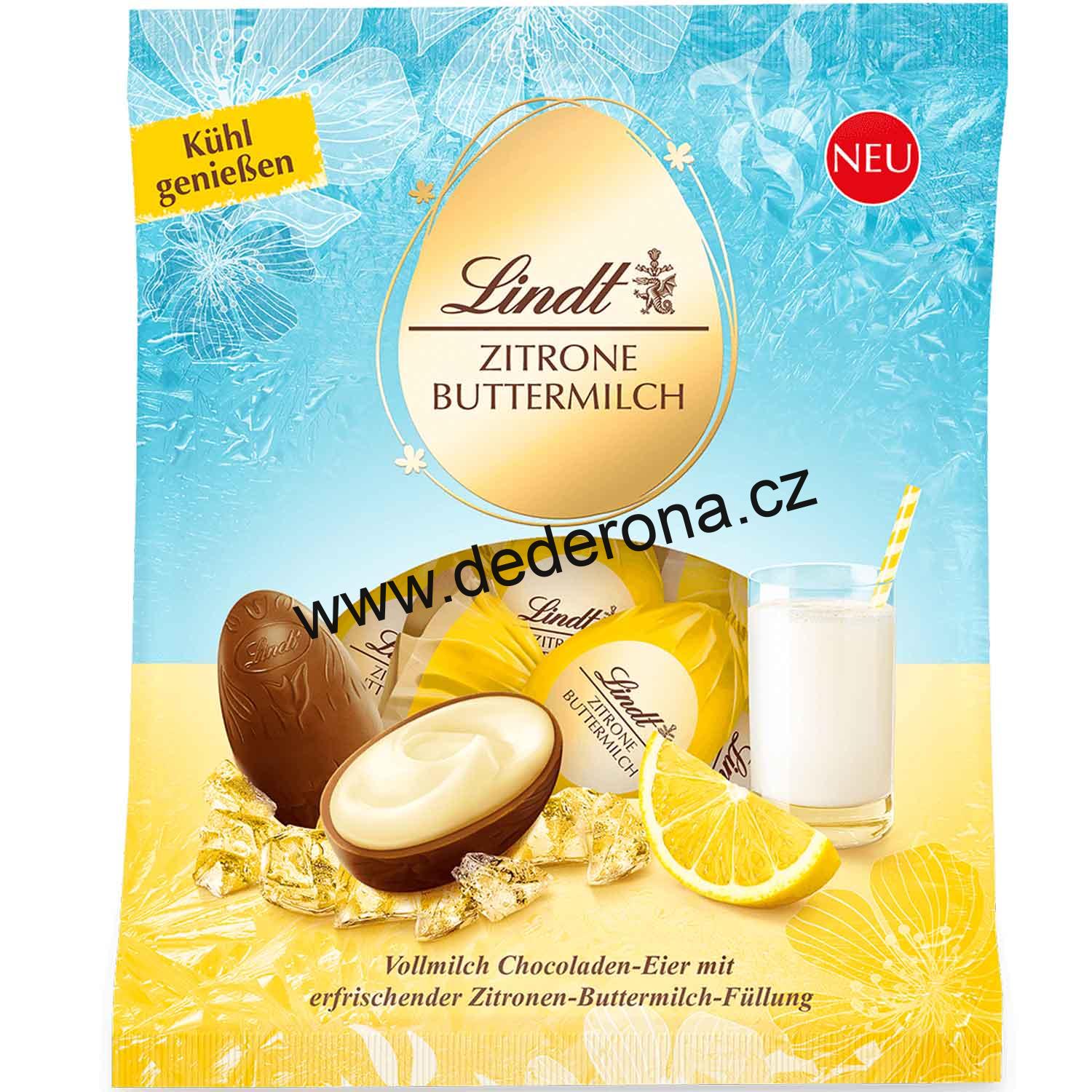 Lindt - VELIKONOČNÍ VAJÍČKA CITRON/PODMÁSLÍ 85g - Německo!