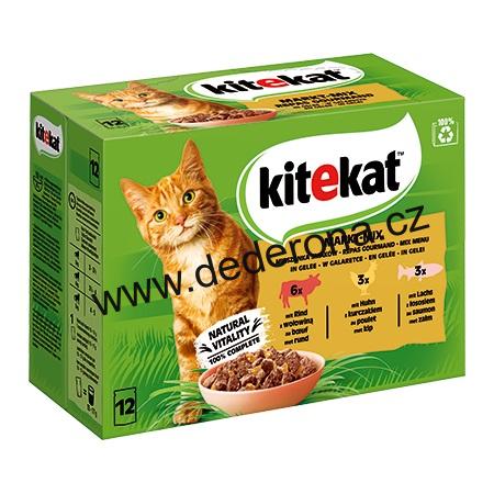 Kitekat - Kapsičky/Krmivo pro kočky MARKT-MIX v želé 12x85g - Německo!