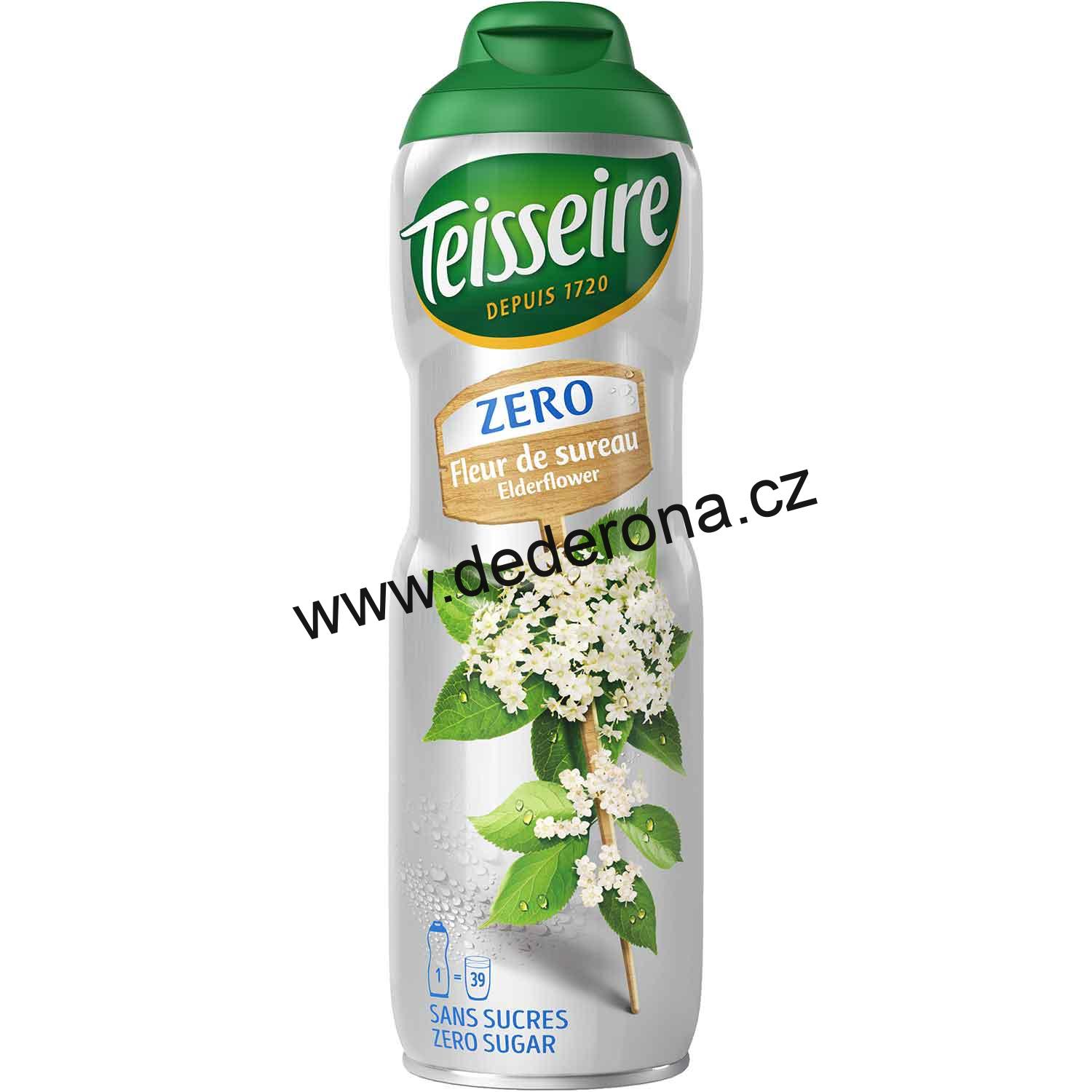 Teisseire - Sirup pro přípravu nápojů BEZOVÝ KVĚT ZERO cukru 600ml - Německo!
