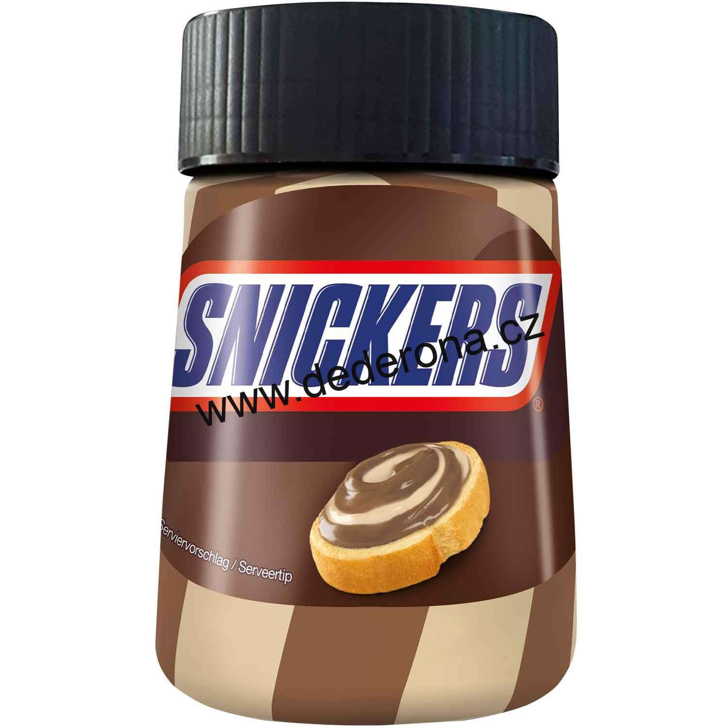 SNICKERS - ČOKOLÁDOVÝ KRÉM s ARAŠÍDY a KARAMELEM 350g - Německo!