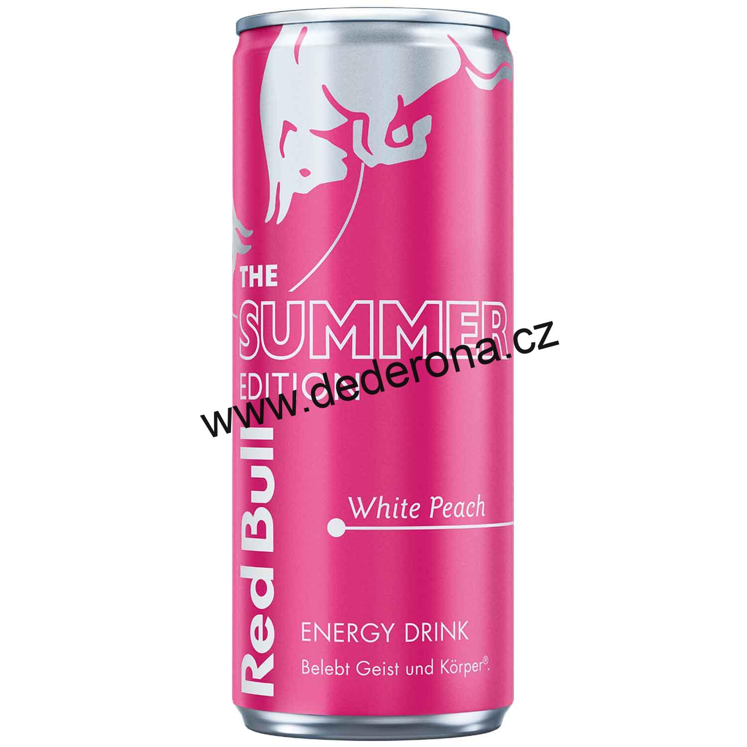 Red Bull - Energetický nápoj WHITE PEACH 250ml - Německo!