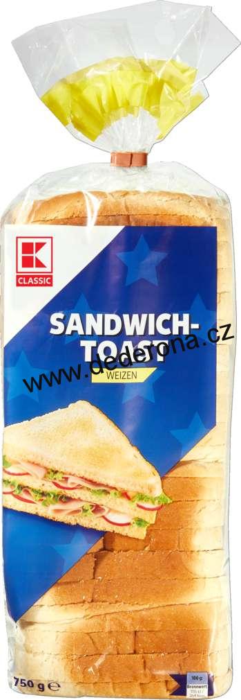 K-Classic - SANDWICH TOAST toastový chléb 750g - Německo!