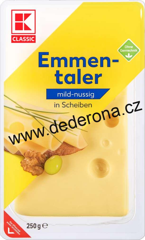 K-Classic - EMMENTALER plátkový sýr 45% 250g - Německo!