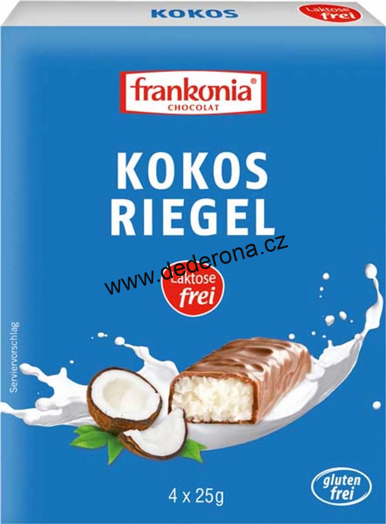 Frankonia - Čokoládové tyčinky KOKOS BEZ LAKTÓZY 100g - Německo!