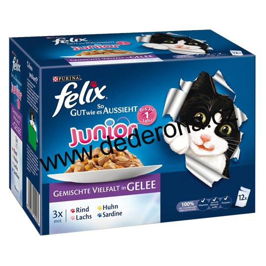 Felix - Kapsičky/Krmivo pro kočky JUNIOR 12x100g - Německo!