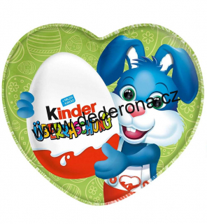 Kinder - VELIKONOČNÍ ČOKOLÁDOVÉ SRDÍČKO S VAJÍČKEM ZAJÍČEK 53g - Německo!