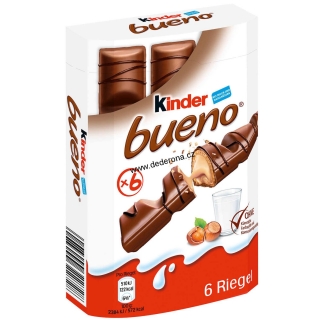 Kinder Bueno - Čokoládové tyčinky 6ks/bal. - Německo!