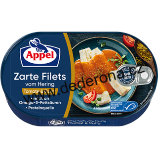 Appel - Sleďové filety v RAJČATOVĚ omáčce a KARI 200g - Německo!