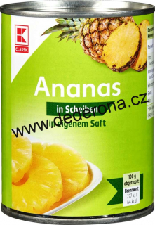 K-Classic - ANANAS plátky 580ml - Německo!