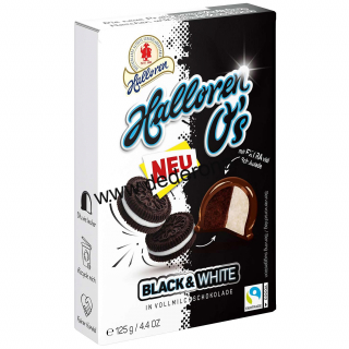 Halloren O's - Čokoládové kuličky BLACK & WHITE 125g - Německo!