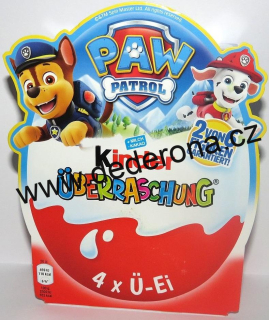 Kinder - Vajíčka TLAPKOVÁ PATROLA  "PAW PATROL" 4ks/bal. - Německo!