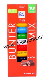 Ritter Sport - MINI čokoládky BUNTER MIX box 150g - Německo!