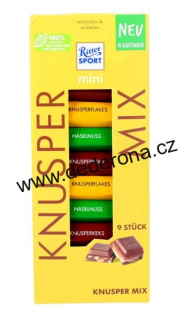 Ritter Sport - MINI čokoládky KNUSPER MIX box 150g - Německo!