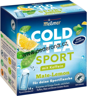 Messmer - LEDOVÝ bylinkový čaj COLD TEA SPORT s KOFEINEM MATE a CITRON - Německo!