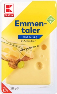 K-Classic - EMMENTALER plátkový sýr 45% 250g - Německo!