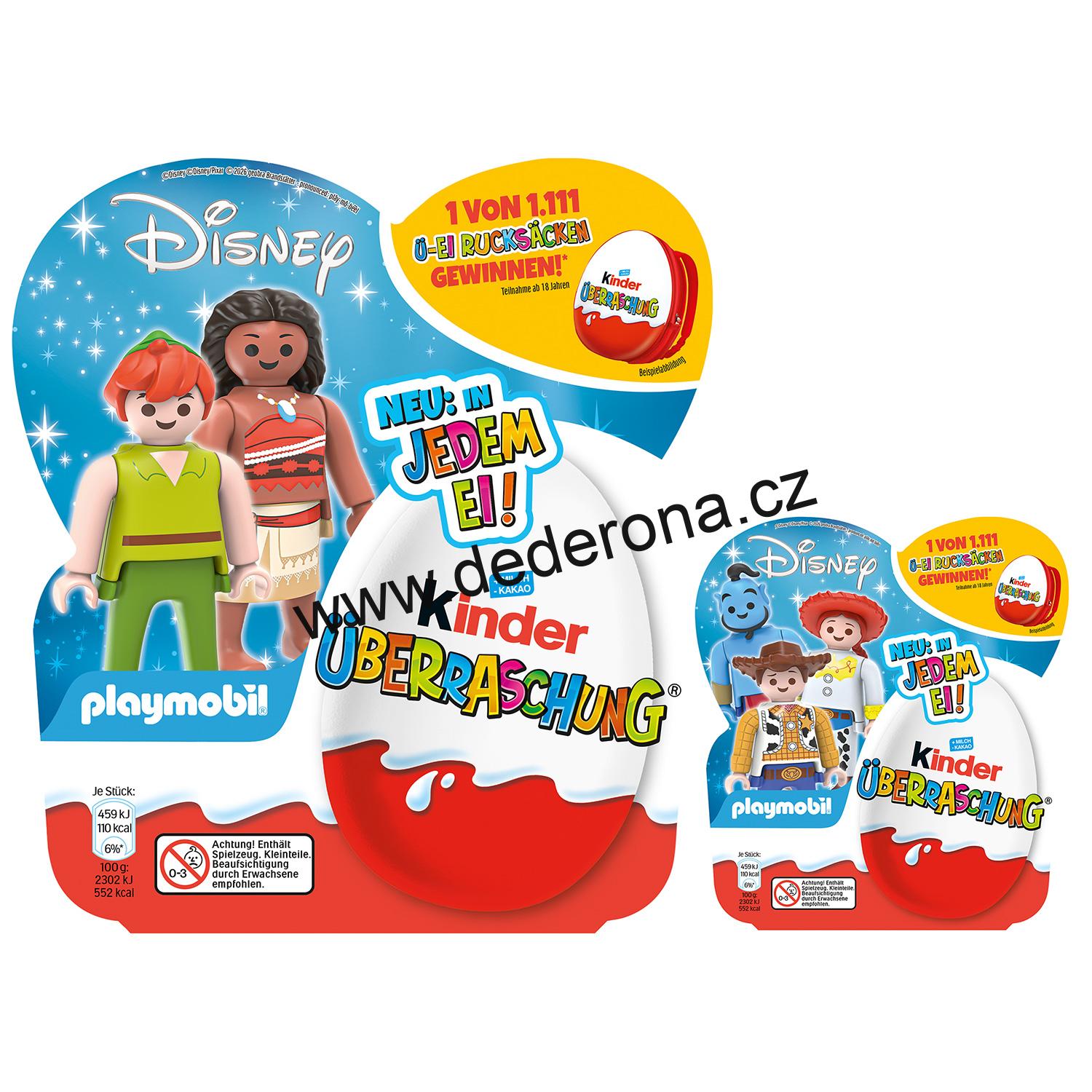 Kinder - Vajíčka Disney PLAYMOBIL 4ks/bal. 2026 - Německo!