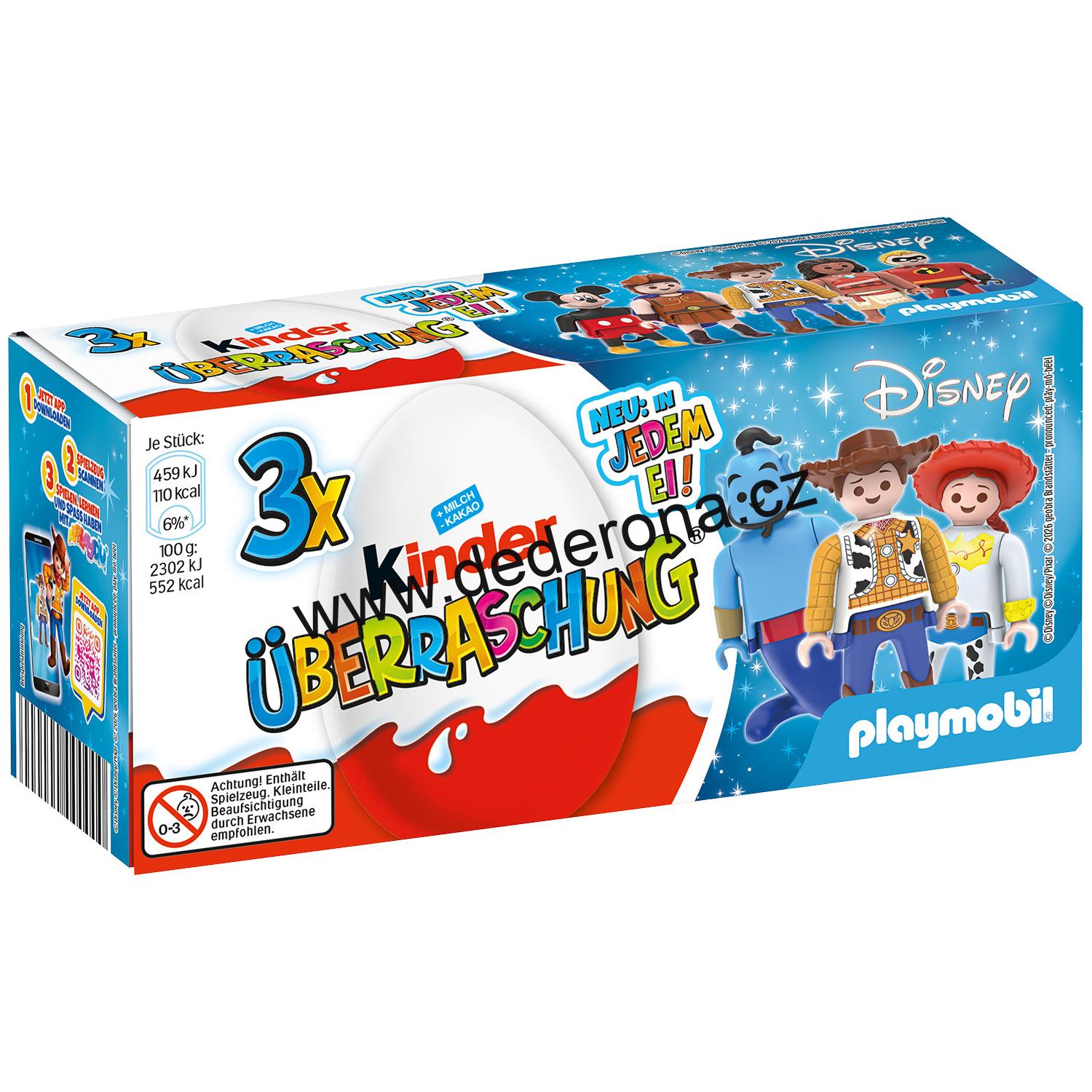 Kinder - Vajíčka Disney PLAYMOBIL 3ks/bal. 2026 - Německo!