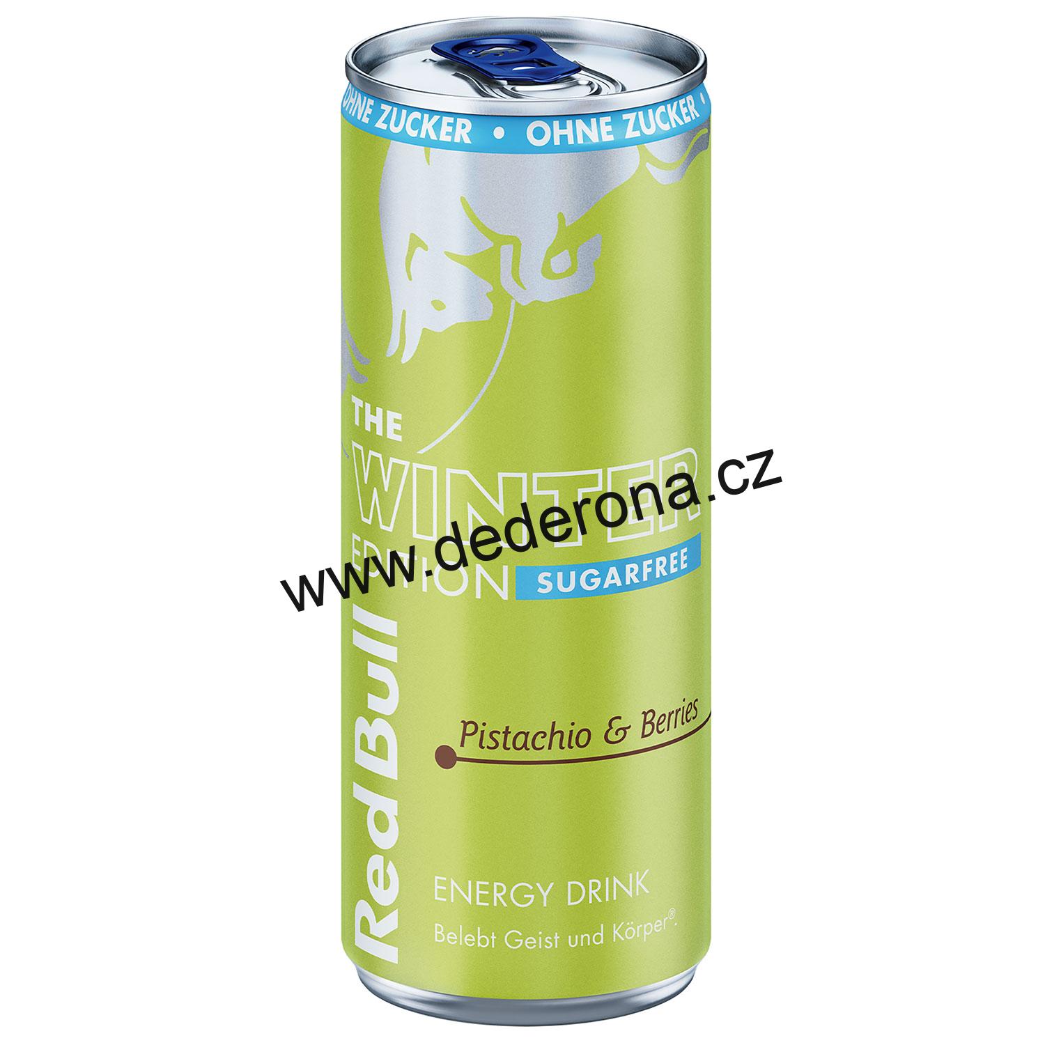 Red Bull - Energetický nápoj PISTÁCIE a BOBULE SUGAR FREE 250ml - Německo!